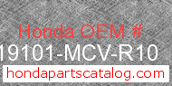 Honda 19101-MCV-R10 genuine part number image