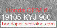 Honda 19105-KYJ-900 genuine part number image