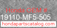 Honda 19110-MF5-505 genuine part number image