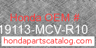 Honda 19113-MCV-R10 genuine part number image