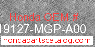 Honda 19127-MGP-A00 genuine part number image