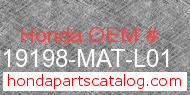 Honda 19198-MAT-L01 genuine part number image