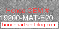 Honda 19200-MAT-E20 genuine part number image