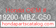 Honda 19200-MBZ-C50 genuine part number image