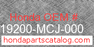 Honda 19200-MCJ-000 genuine part number image
