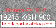 Honda 19215-KGH-900 genuine part number image
