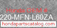 Honda 19220-MFN-L60ZA genuine part number image