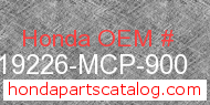 Honda 19226-MCP-900 genuine part number image