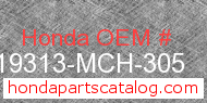 Honda 19313-MCH-305 genuine part number image
