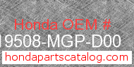 Honda 19508-MGP-D00 genuine part number image