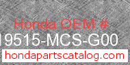 Honda 19515-MCS-G00 genuine part number image