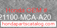 Honda 21100-MCA-A20 genuine part number image