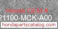 Honda 21100-MCK-A00 genuine part number image