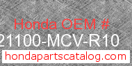 Honda 21100-MCV-R10 genuine part number image