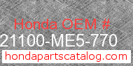 Honda 21100-ME5-770 genuine part number image