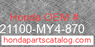 Honda 21100-MY4-870 genuine part number image