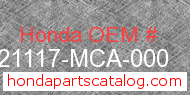 Honda 21117-MCA-000 genuine part number image