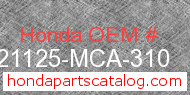 Honda 21125-MCA-310 genuine part number image