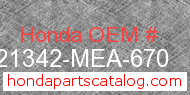 Honda 21342-MEA-670 genuine part number image