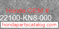 Honda 22100-KN8-000 genuine part number image