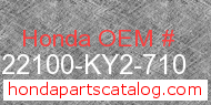 Honda 22100-KY2-710 genuine part number image