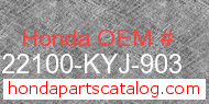 Honda 22100-KYJ-903 genuine part number image