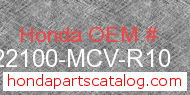 Honda 22100-MCV-R10 genuine part number image