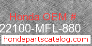 Honda 22100-MFL-880 genuine part number image