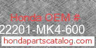 Honda 22201-MK4-600 genuine part number image