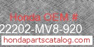 Honda 22202-MV8-920 genuine part number image