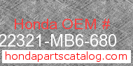 Honda 22321-MB6-680 genuine part number image