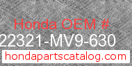 Honda 22321-MV9-630 genuine part number image