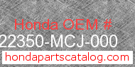 Honda 22350-MCJ-000 genuine part number image