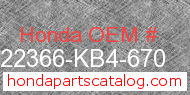 Honda 22366-KB4-670 genuine part number image