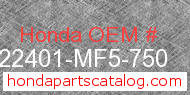 Honda 22401-MF5-750 genuine part number image