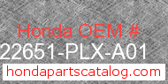 Honda 22651-PLX-A01 genuine part number image