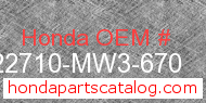 Honda 22710-MW3-670 genuine part number image