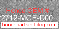 Honda 22712-MGE-D00 genuine part number image