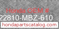 Honda 22810-MBZ-610 genuine part number image