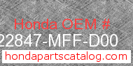 Honda 22847-MFF-D00 genuine part number image