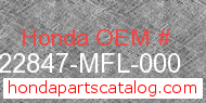 Honda 22847-MFL-000 genuine part number image