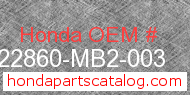 Honda 22860-MB2-003 genuine part number image