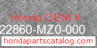 Honda 22860-MZ0-000 genuine part number image