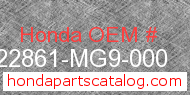Honda 22861-MG9-000 genuine part number image