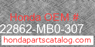 Honda 22862-MB0-307 genuine part number image