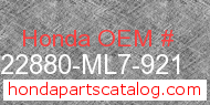 Honda 22880-ML7-921 genuine part number image
