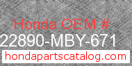 Honda 22890-MBY-671 genuine part number image