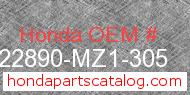 Honda 22890-MZ1-305 genuine part number image
