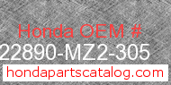 Honda 22890-MZ2-305 genuine part number image