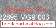 Honda 22895-MG9-003 genuine part number image